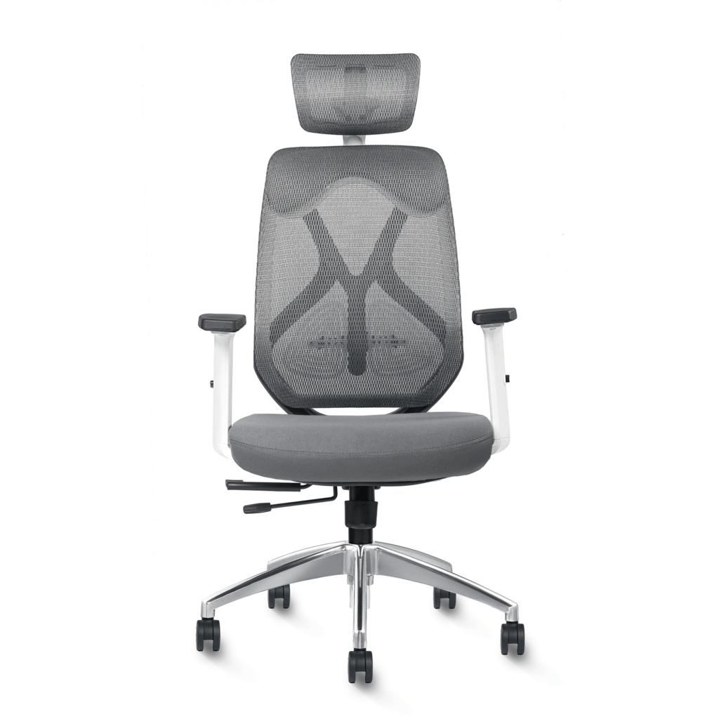 Argon High Back Ergonomic Aluminum Base Mesh Home & Office Chair Imported Pneumatic Hydraulic | 2D Padded Adjustable ( Grey Chair )